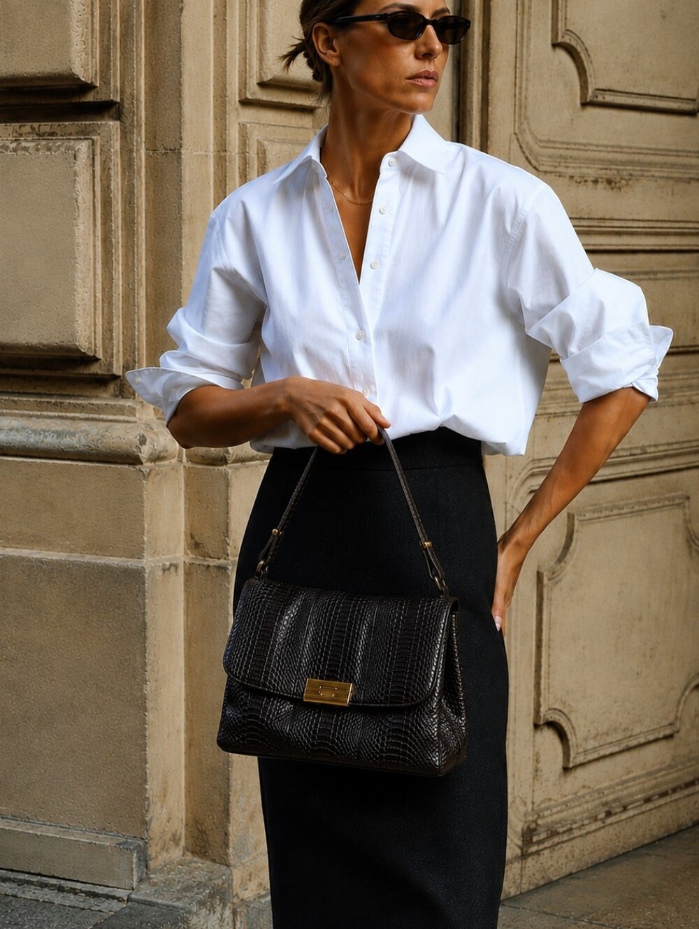 🌟 Salvatore Ferragamo Authentic Black Python Bag